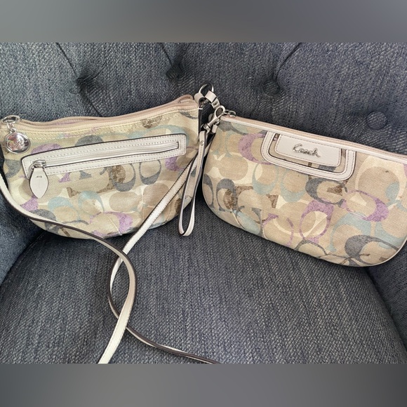 Coach Handbags - Coach Soho Optic Linen Crossbody & XL Wristlet Bundle